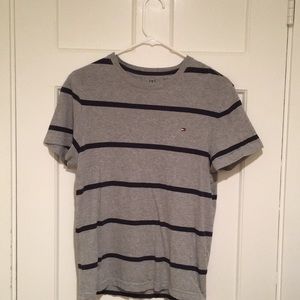 Tommy Hilfiger Gray/Navy Striped Tee T-Shirt